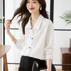 Women Blouses Shirts 2025 Spring Long Sleeve Women Blouse Shirt Turn Down Collar White Satin Blouse Shirt Women Tops J925