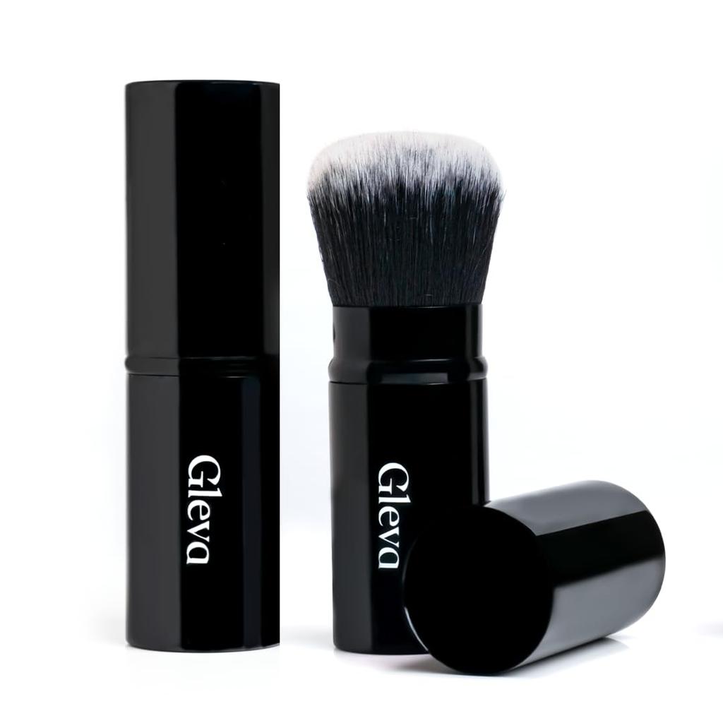 Gleva Retractable Makeup Brush, Professional Blusher and Powder Brush, Cosmetics Make Up Tool Portable Travel Face Blush and Loose Powder Brush Per