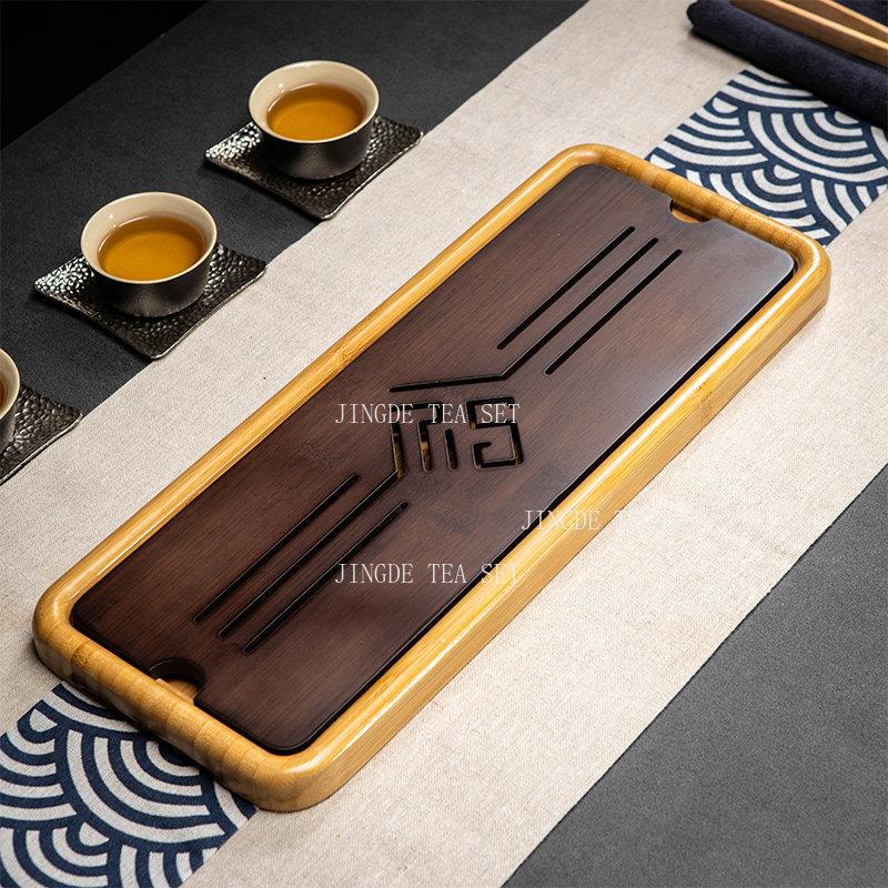 Dry Brewed Small Tea Tray Chinese Bamboo Rectangular Tea Tray Household Wet Dry Dual-use Teaset Tray Tea Ceremony Accessories