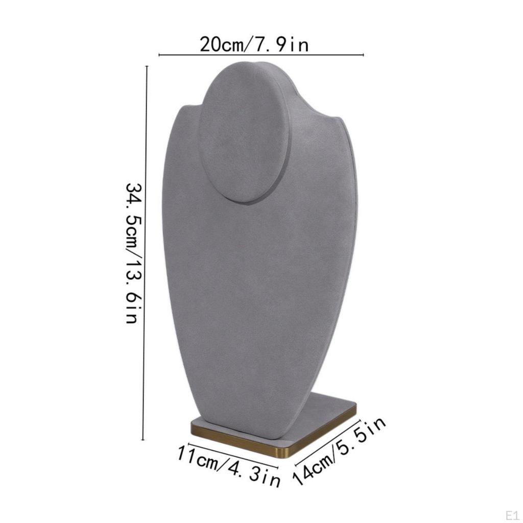 Necklace Display Bust Light Elegant Design Jewelry Mannequin Stand Stable Metal Base Portrait