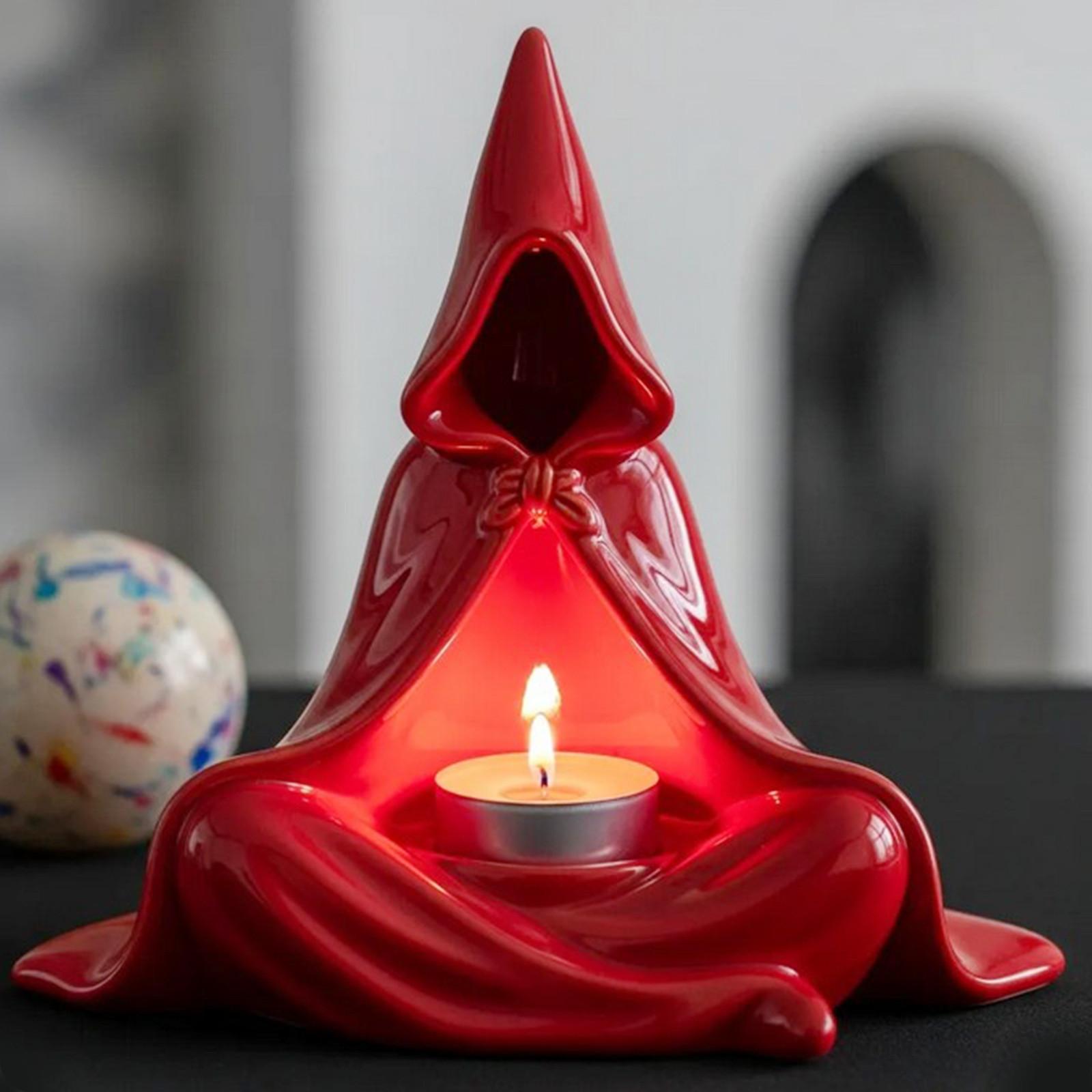 

Halloween Candle Holder Ornaments, Festival, Cat , Halloween Atmosphere Decoration One Size червоний
