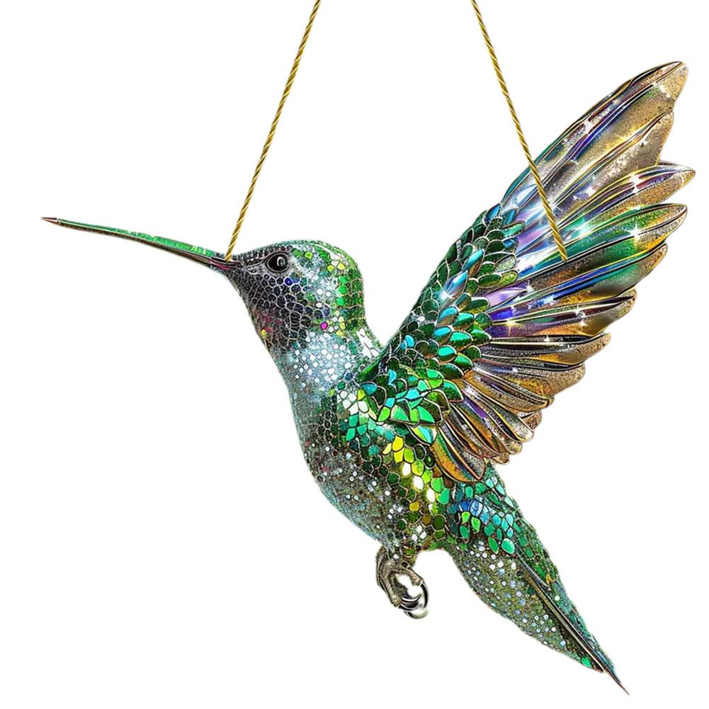 2D Hummingbird Christmas Trees Hanging Ornament Colorful Decoration Window Window Porch Pendant L8H2