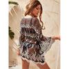 Chic Lace Embroidered Bikini Cover Up Dress - Delicate Hollow Out Design for Beach Glamour