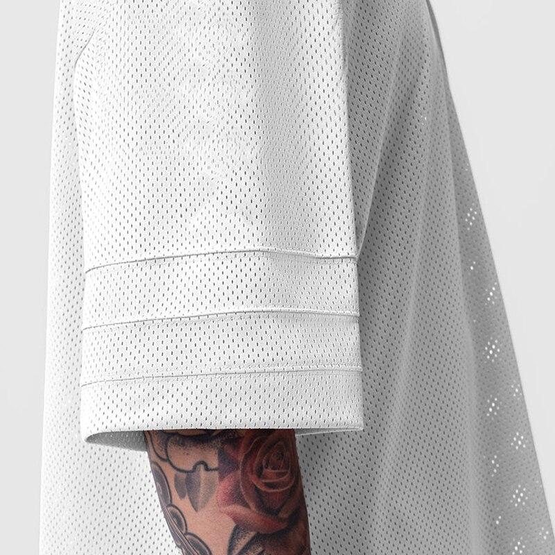 Do The Work  Mens V Neck Oversized Mesh Gym Sports Solid Color Dropped Shoulders Summer Bodybuilding Fitness Workout Tee Shirt