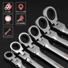WORKPRO Flex Ratchet Wrench, Swivel Ratchet, Combination Wrench Set, Dual-Use Head Spanner Wrench, Adjustable Angle, 72 Gears, 6-Piece Set, for Automo
