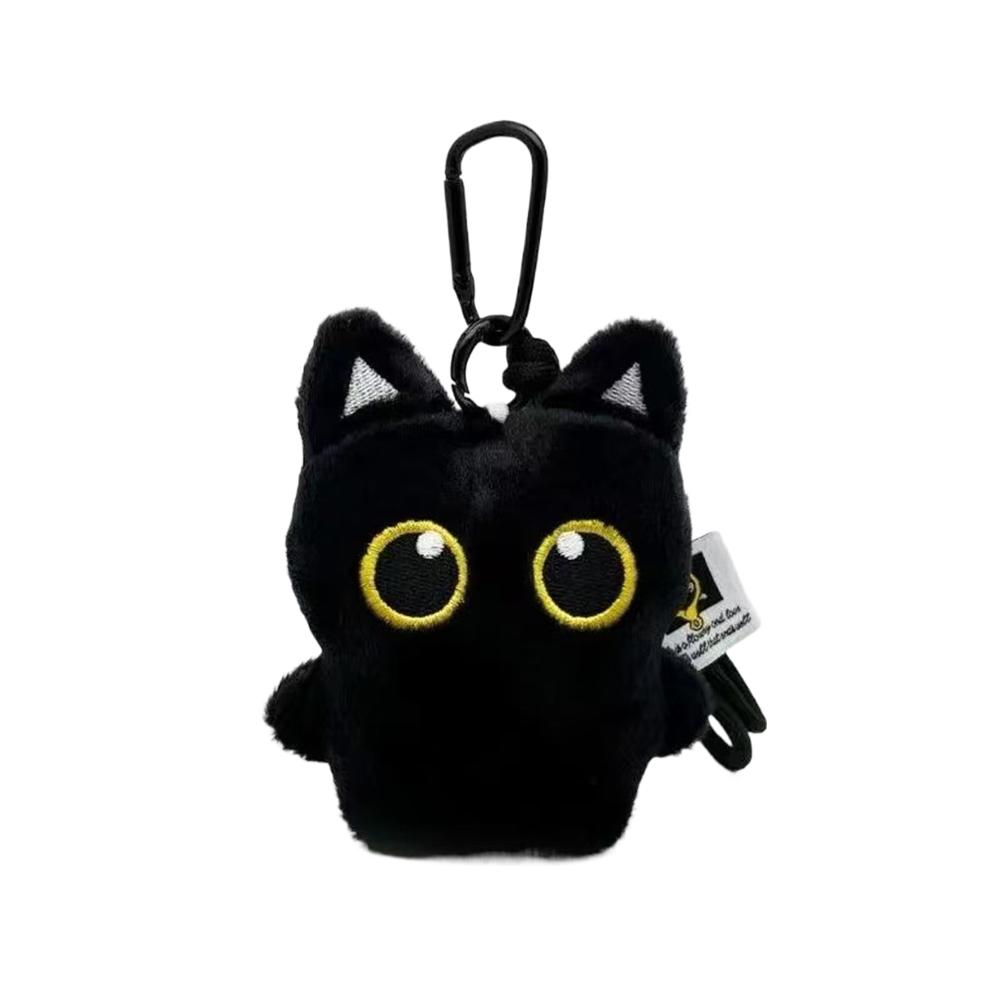 1/2/3Pcs Cool Plush Black Cat Doll Toy Keychain Bag Pendant Charms Car Keyring Accessories For Women Men Friends Gifts