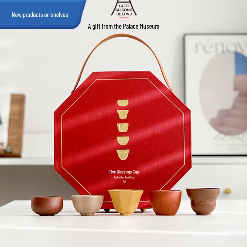 Palace-Inspired Purple Clay Five Blessings Teacup Gift Set