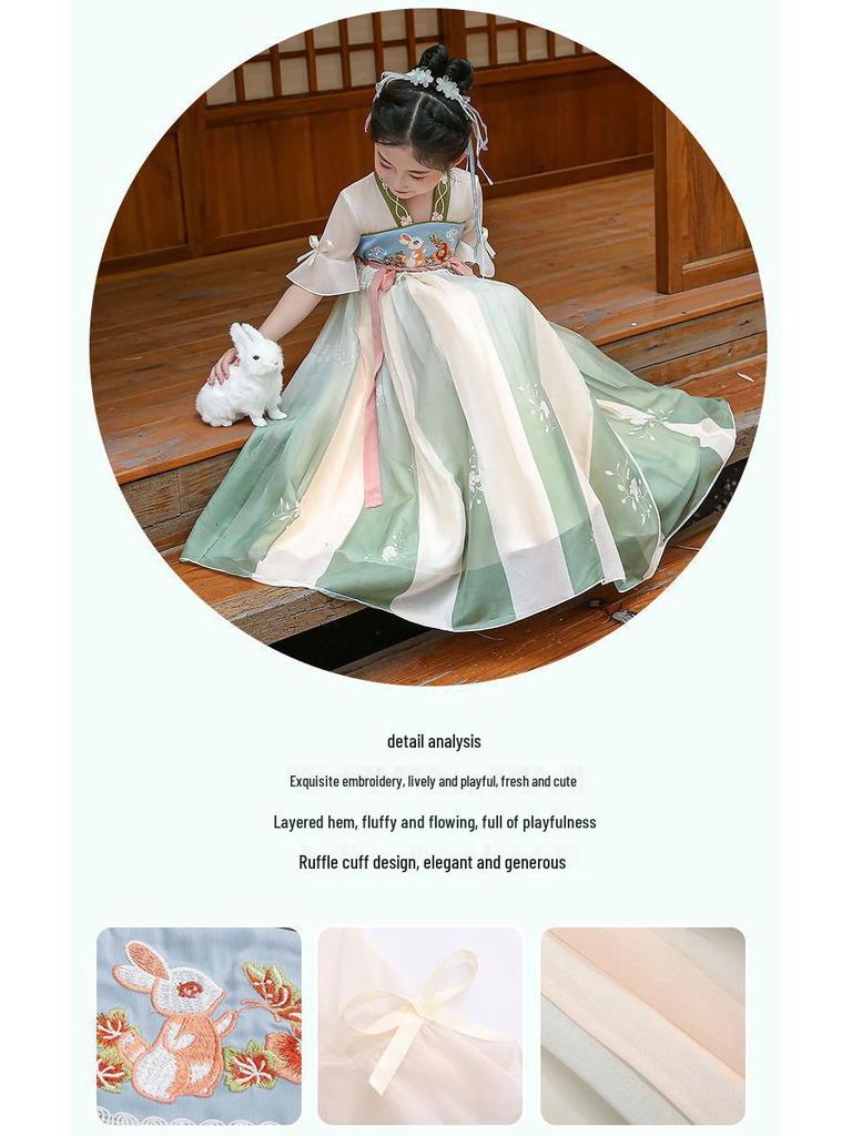 Girls' Chinese Hanfu Fairy Summer Dress 2026: New Ancient Style Skirt for Children