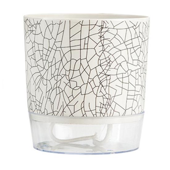 Blumentopf mit Drainagelöchern Wassereinfüllöffnung Automatischer Selbstbewässerung Hydroponischer Blumentopf Transparenter Sockel Pflanztopf Heim- Bürodekoration