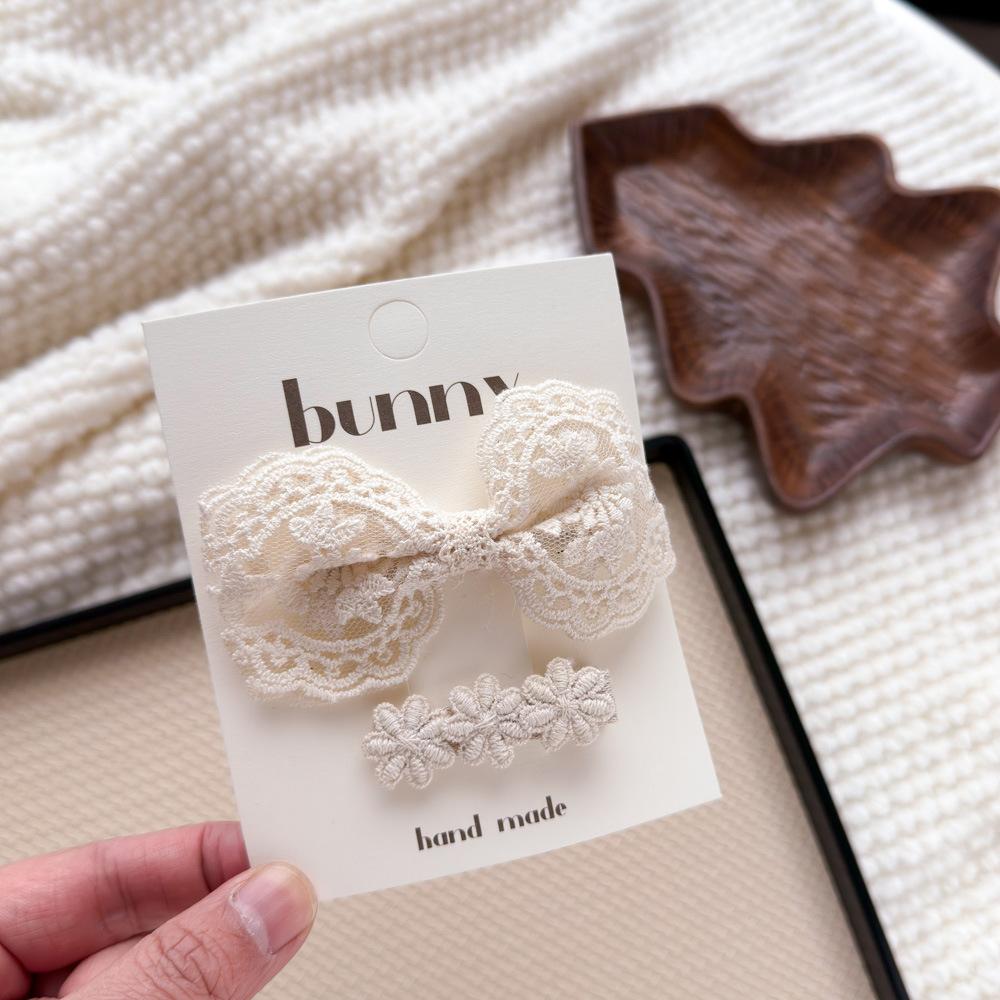 New Lace Coffee Flower Children's Hairpin Cute Girl Bangs Headgear Hairpin Retro Headwear Girls Kids Hair Accessories