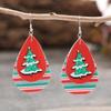 Tropfenförmige Weihnachtsbaum-Rindenohrringe: Europäischer & Amerikanischer Doppellagiger Festtagsschmuck