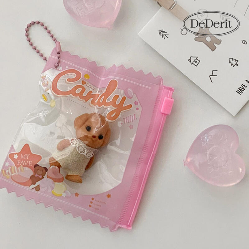 Cute Mini Fluffy Baby Candy Bear Doll Pocket Bag Keychain Mini Baby Candy Bear Pocket Keychain
