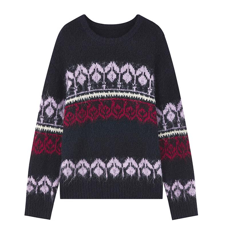 Qiusjuyi Women's Round Neck Knit Sweater