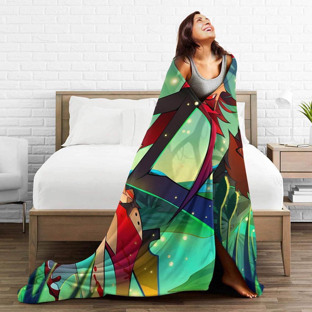 Vox Alastor Hazbin Hotels Warm Blanket Girls Boys Plush Throw Blanket Fluffy Outdoor Flannel Bedspread Sofa Bed Cover