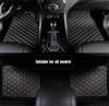 4pcs Coffee Color PU Leather Auto Car Floor Mats Front Rear Liner Weather Set