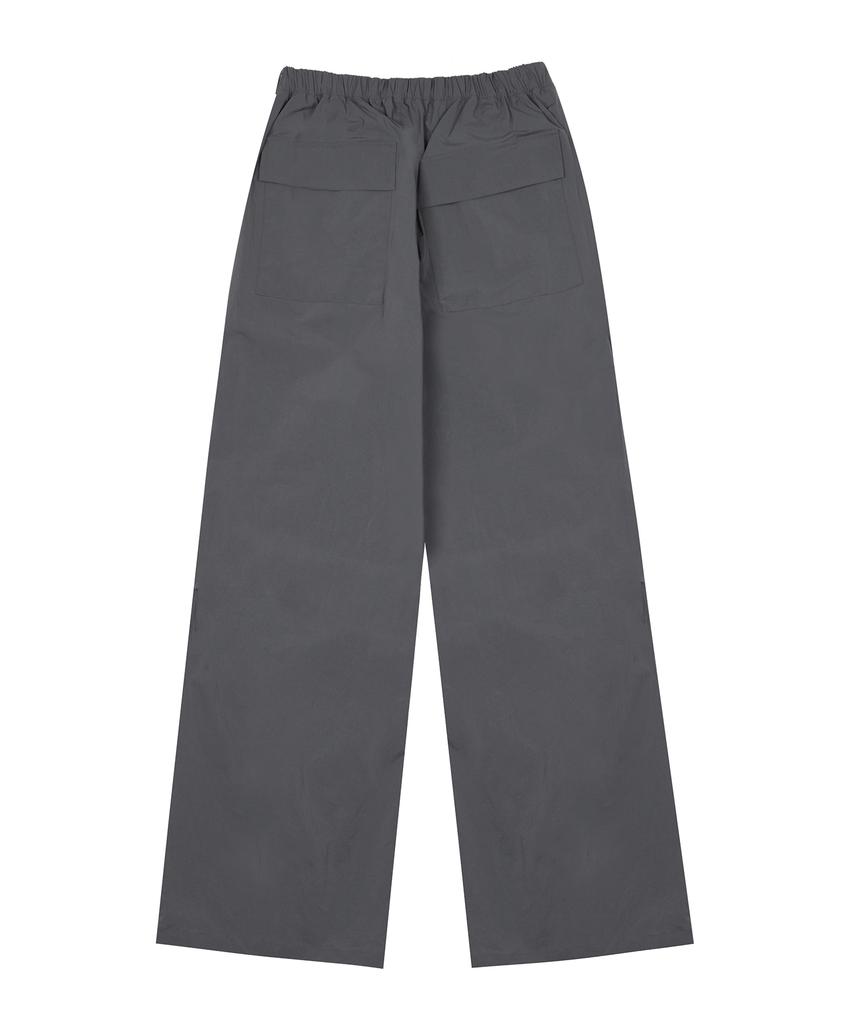 LUVISTRUE Curved L Comfy Parachute Pants(Charcoal)