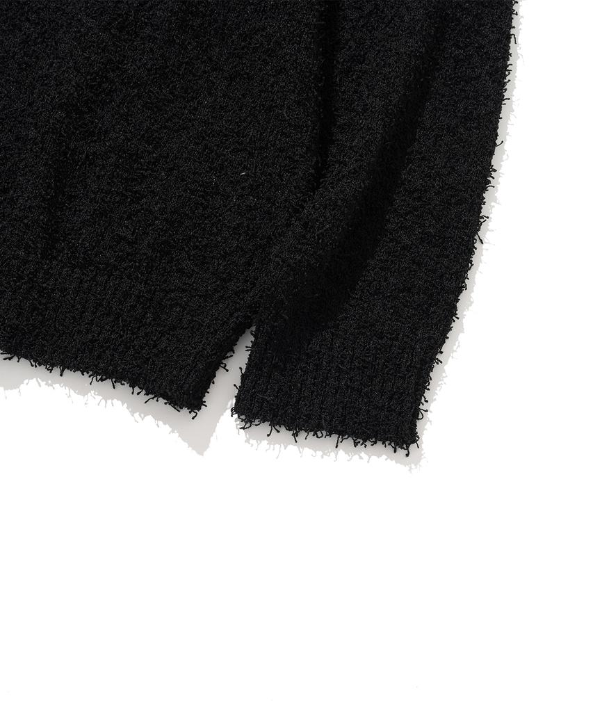 KNITTED Tail Hoodie Knit Black