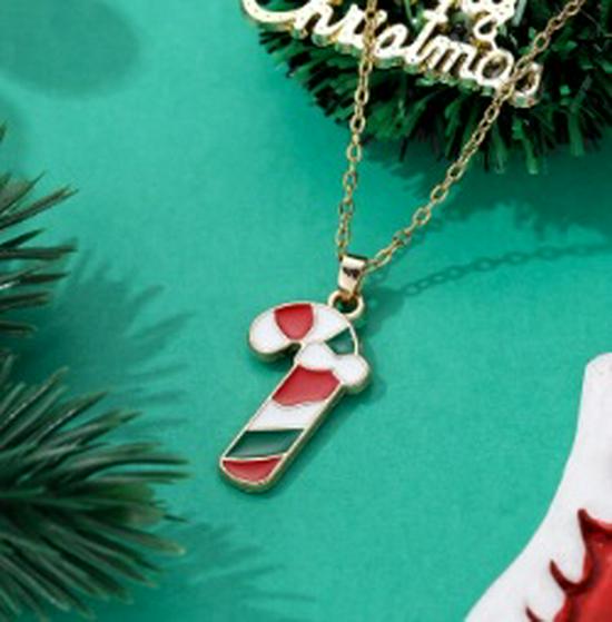 Cross-border Christmas Wish Tree Snowman Reindeer Bells Necklace