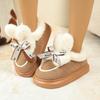 Fashion Sweet Shorts Plush Rabbit Ear Snow Boots Women Letter Printing Bowknot Warm Faux Fur Snow Boots Thicken Bottom Winter Shoes