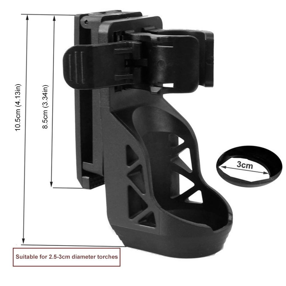 Flashlight Holster with Lever Side Lock System Flashlight Holder for Belt 360° Rotatable for 2.5cm-3cm Diameter Flashlight