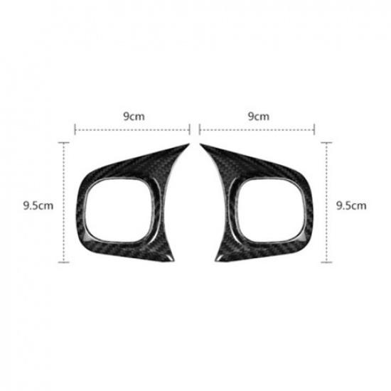 Real Hard Carbon Fiber Steering Wheel Button Panel Cover For Fiat 500 -