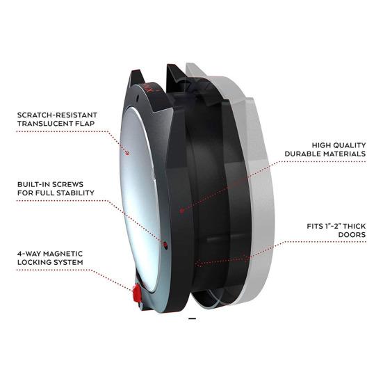 Interiérová kočičí dvířka 4směrné zamykání Vnitřní dvířka pro mazlíčky Klapka Dvířka pro soukromí mazlíčka pro kočičí záchod a krmítko pro mazlíčky