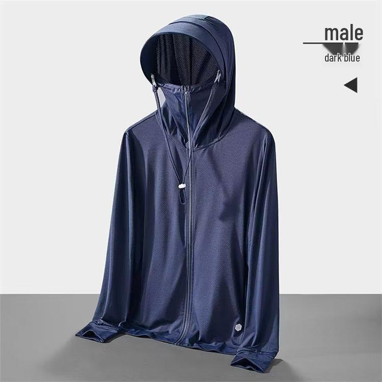 

Мужская ультратонкая рыболовная куртка из ледяного шелка с защитой от УФ-лучей 2024 4XL тёмно-синий