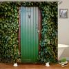 Green Plant Leaves Window Garden Printing Bathroom Shower Curtain Landscape Home Decoration Waterproof Curtain with Hook Curtain