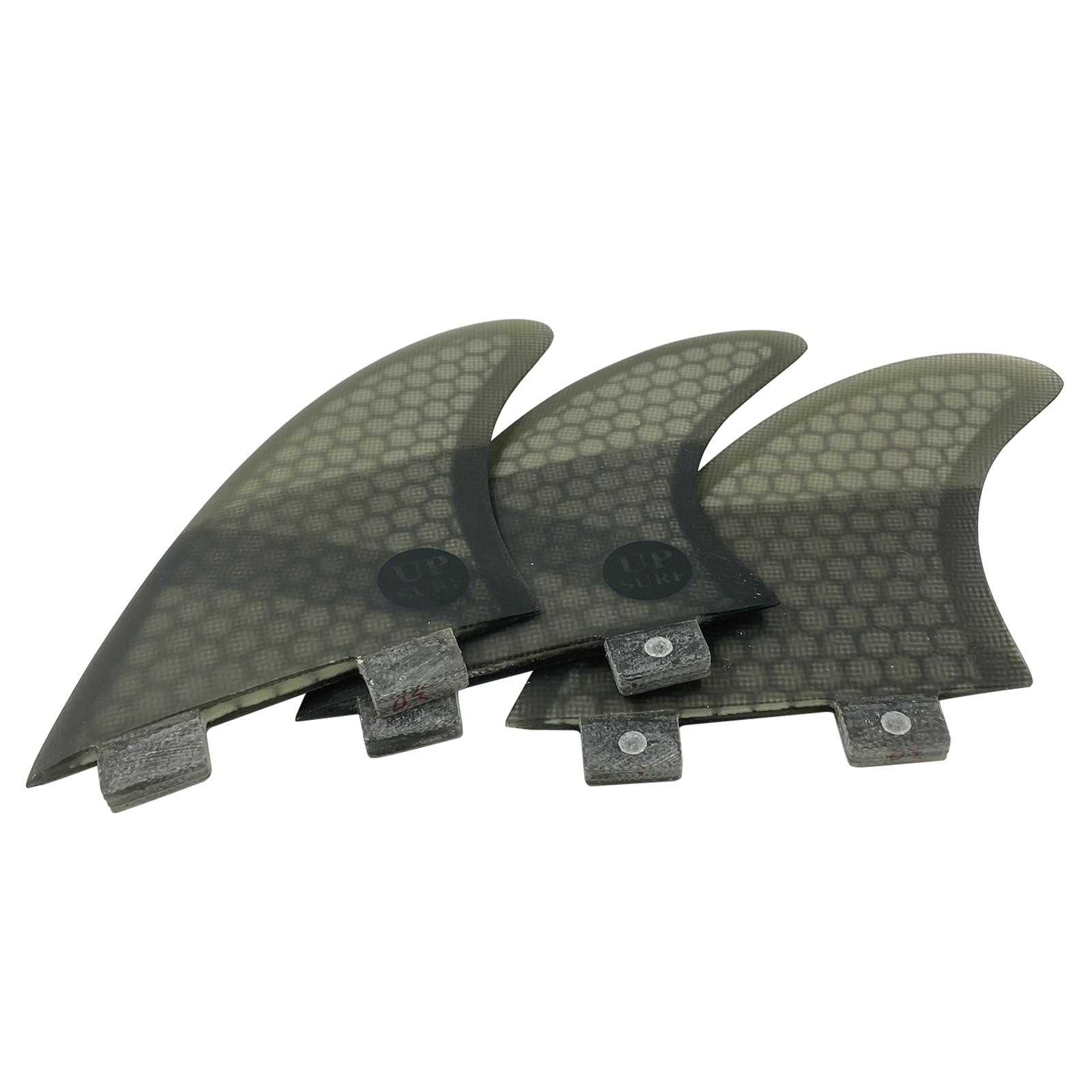 

UP SURF Surfboard Fins Double Tabs Medium G5 Size FCS Set of 3 G3 Surfboard Fins (Gray G5)
