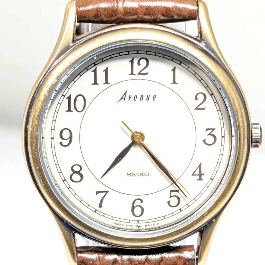 SEIKO AVENUE Battery and Strap Working Men's Watch, Replaced, Condition, V-01