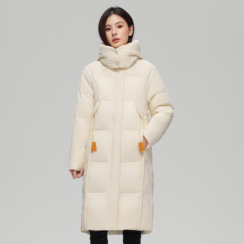 Giacca Invernale da Donna Stile Coreano con Cappuccio e Cappotto Lungo Caldo Largo