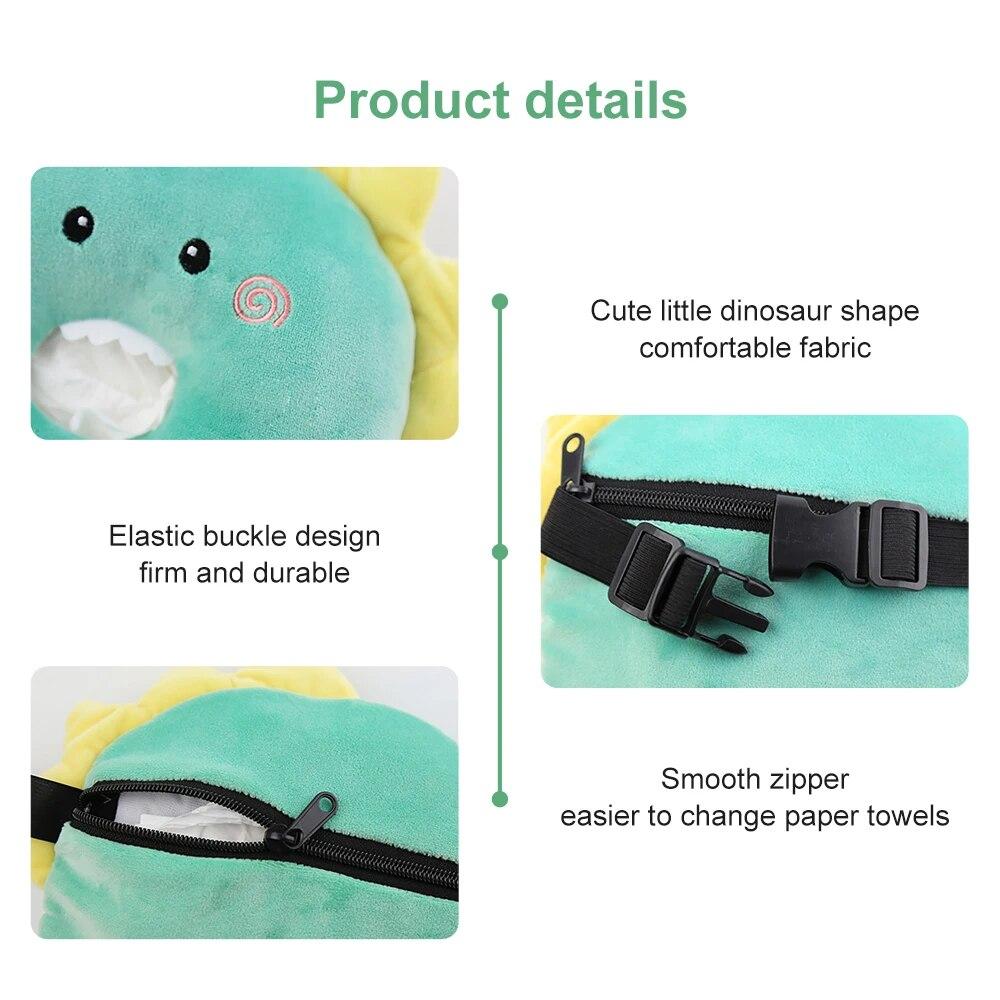 Roztomilý kreslený box na kapesníky do auta, kreativní krátký plyšový box na kapesníky do loketní opěrky auta, box na kapesníky do autosedačky, dekorace do auta, příslušenství