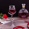 Wine Glass Base Exquisite Stable Transparent Rose Shape Goblet Cup for Home
