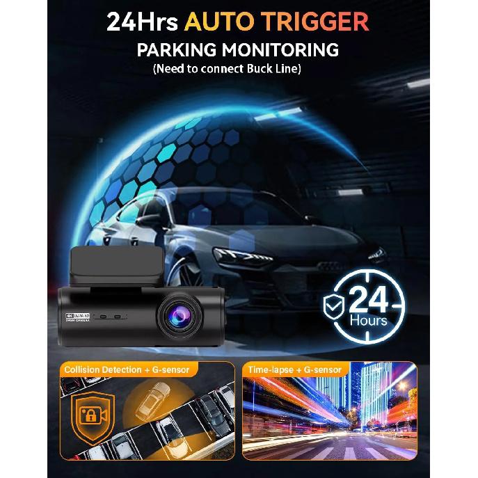 4K Dash Cam 3840*2160P Car DVR Support WIFI GPS Dual Lens Auto Mini Car Camera With Super Night Vision G-Sensor 24H Parking