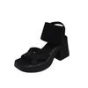Fashion Shoes for Women 2025 High Quality Elastic Band Women's Platform Sandals Summer Dress Sandals Woman Heeled Sandals