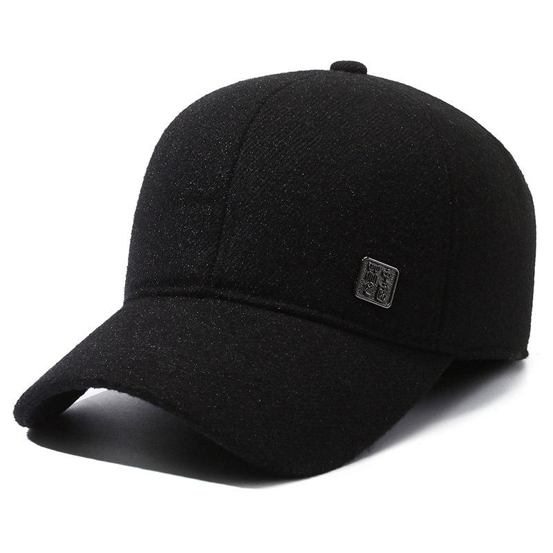 Men'S Thermal Ear Protection Cap Middle-Aged And Elderly Cotton Hat Dad Hat Cold-Proof Cap Outdoor Piled Thick Baseball Cap