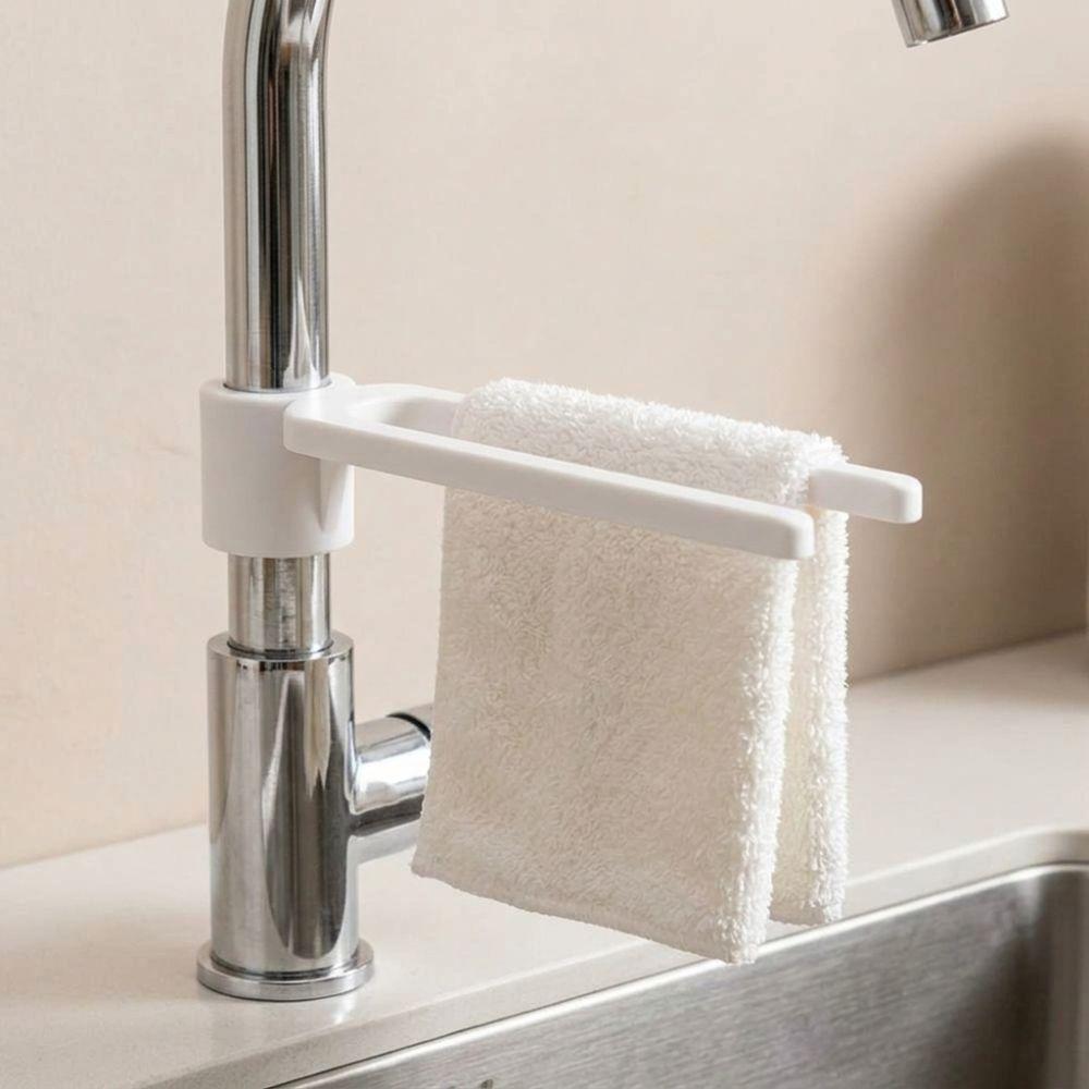 No-Drill Dishcloth Drying Holder Adjustable Kitchen Towel Rack Space Saving Drying Organizer Sink