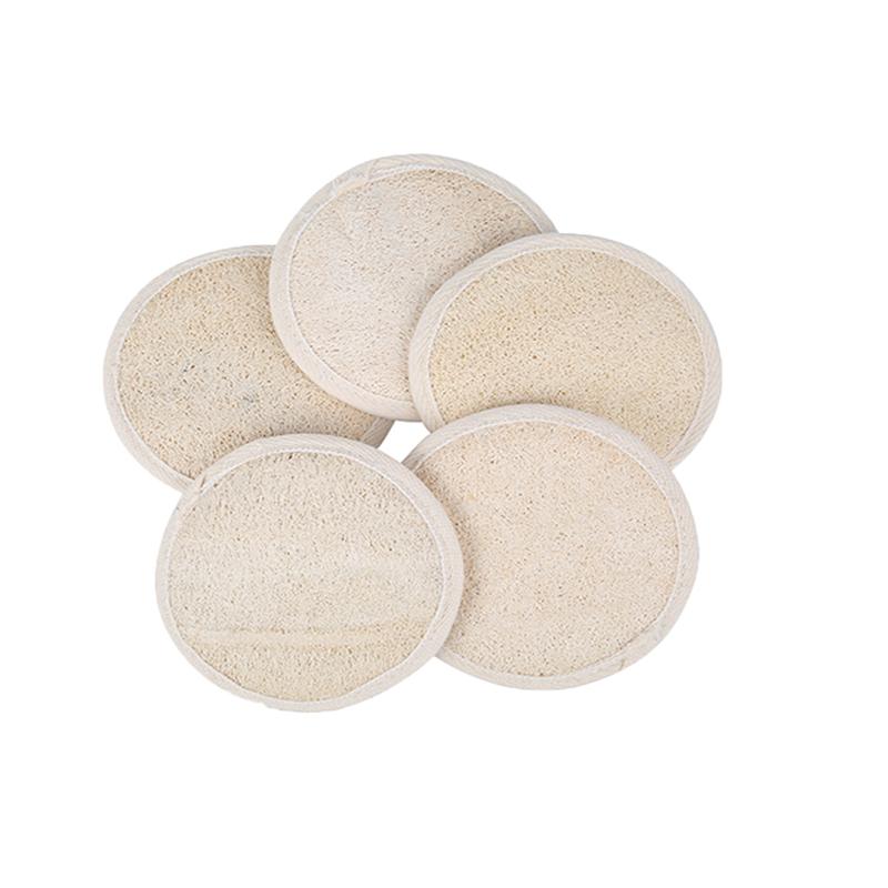 5pcs/pack Exfoliating Loofah Pads Scrubbing Travel Spa Loofah Natural Luffa Facial Body Skin Care Scrubber Bathroom Accessories