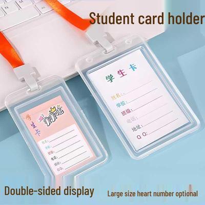Porte-carte d'identité en plastique transparent pour badge de travail ou d'étudiant