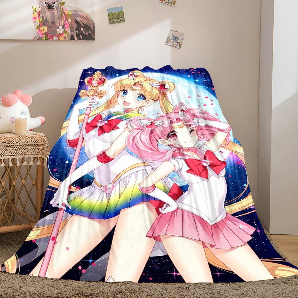 Japanese anime cute cartoon theme Sailor Moon Tsukino Usagi blanket suitable for home beds, sofa covers, office nap, outdoor warm blankets O11