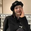 Fashionable Black Beret For Women Large Head Size Face Slimming Design