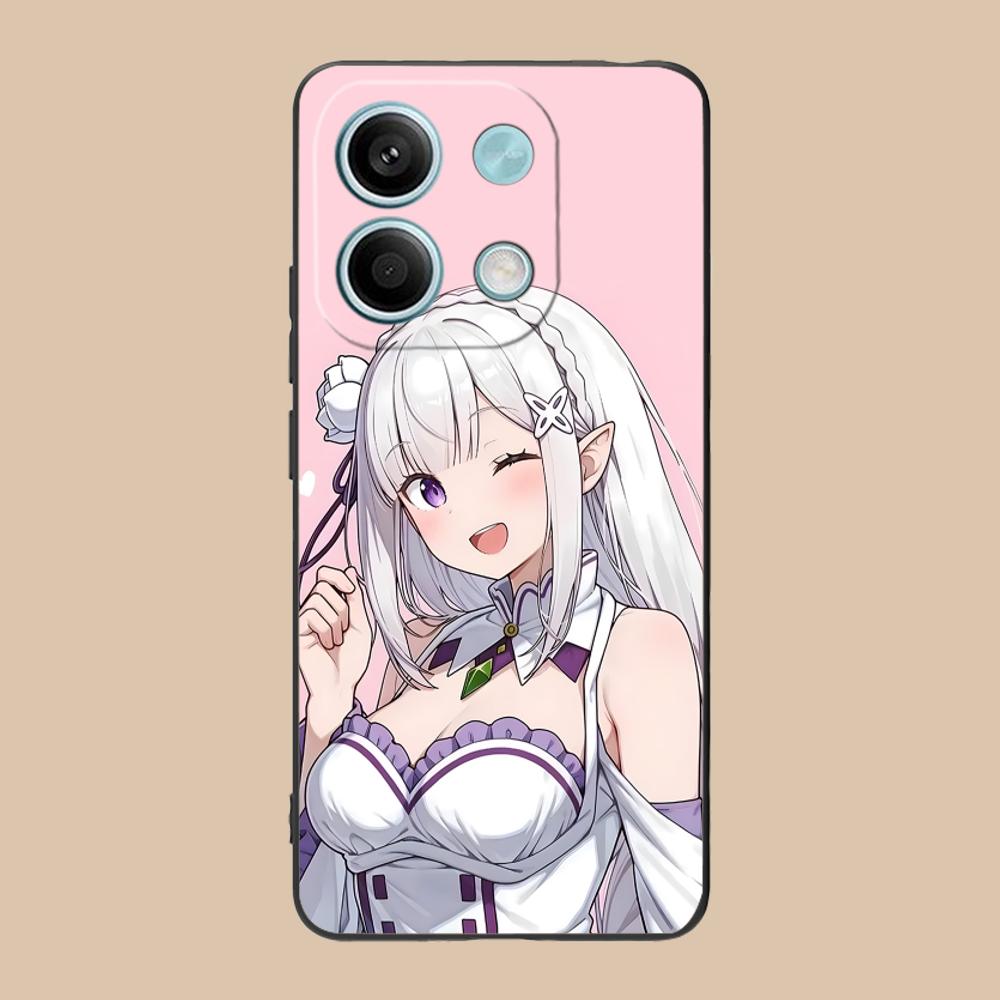 ReZero Emilia Waifu Handyhülle für Xiaomi 15 14 13 12 Mi 11 T Ultra Lite Pro S X 5G Bunter Druck Cover Hülle Hübsch