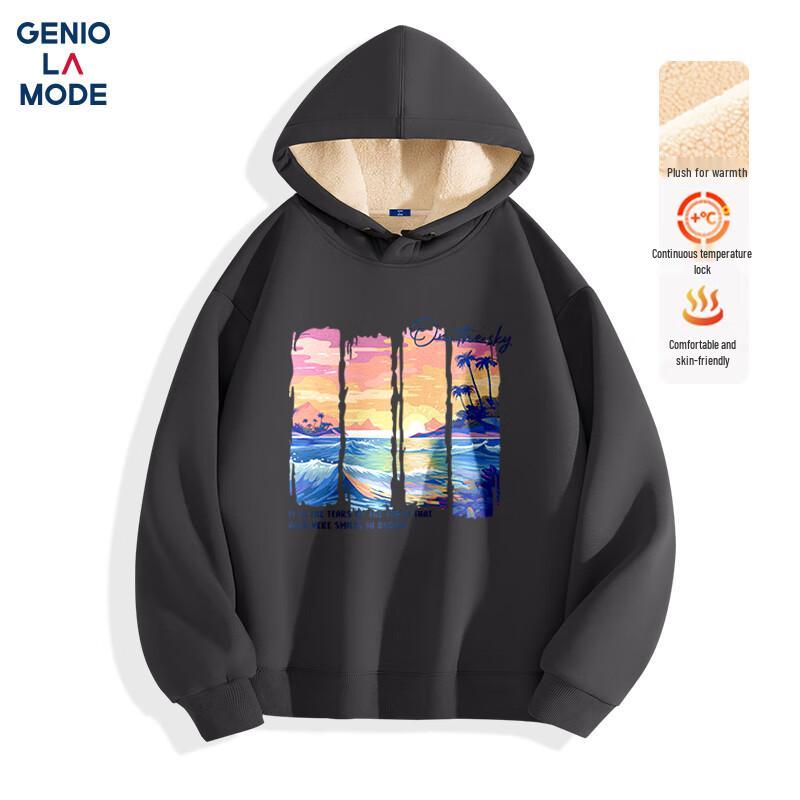 

GENIOLAMODE Men s Thick Fleece-Lined Hooded Sweatshirt 2XL