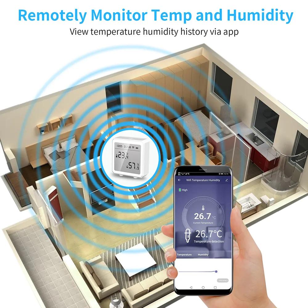 ZB-195 Tuya ZigbeeTemperature Humidity Sensor Hygrometer Thermometer Smart Home Smart Life App Support Alexa