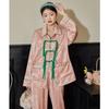 Women's Silk Satin Pajamas Set Chinese Jacquard Tassel Buckle Sleepwear for Women Loungewear 2 Pcs Long Sleeve Pants Home Suit