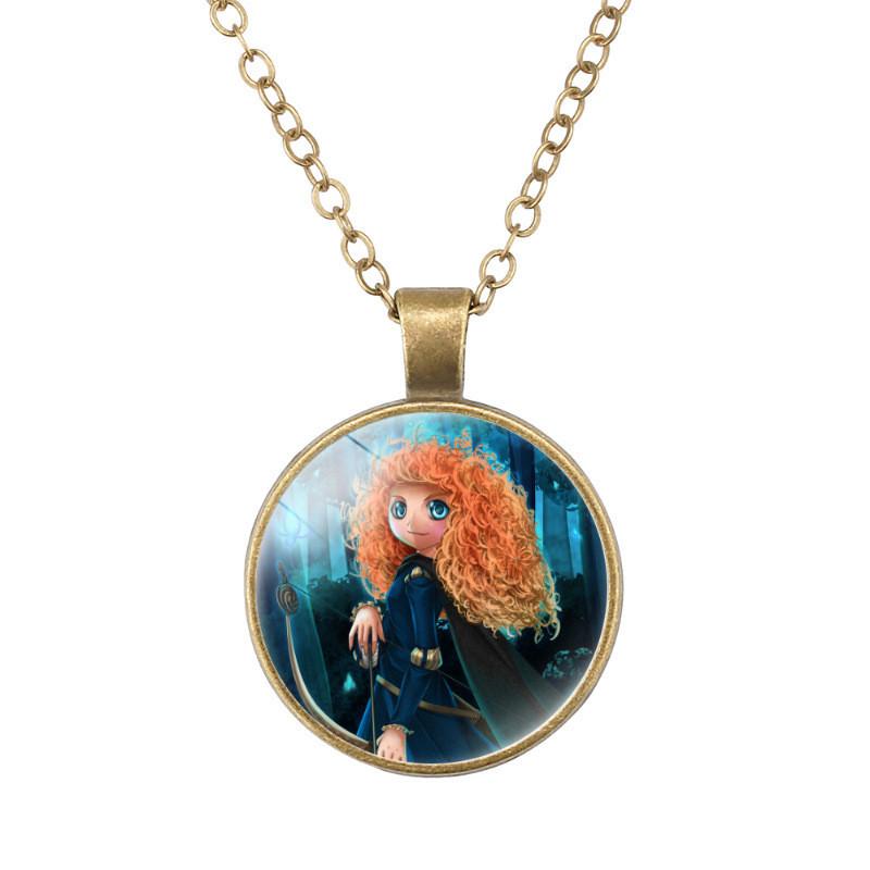 Affascinante Collana con Ciondolo Gemma del Tempo Ariel Sirenetta Gioielli Principessa Cartone Animato