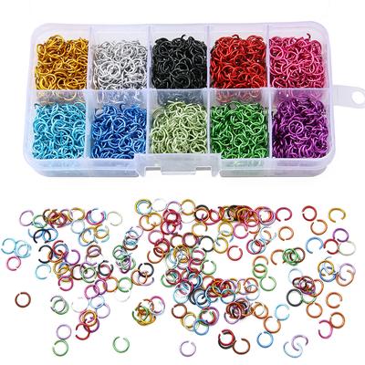 Colorful Aluminum Open Jump Rings Split Rings Connectors for DIY Jewelry 2250pcs/box