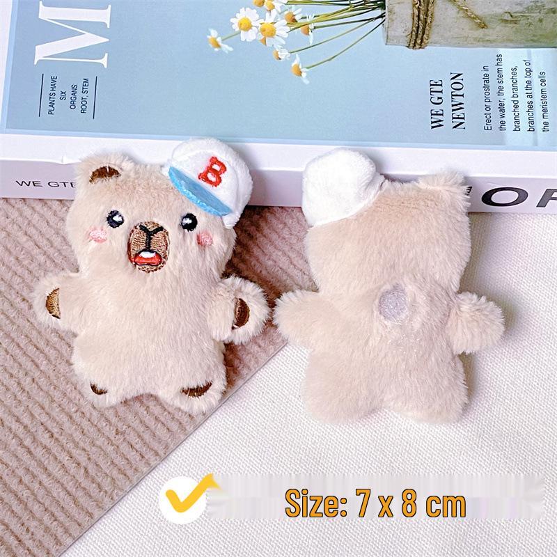 Capybara Plush Keychain with Baseball Cap - Cute Bag Decoration Doll Accessory