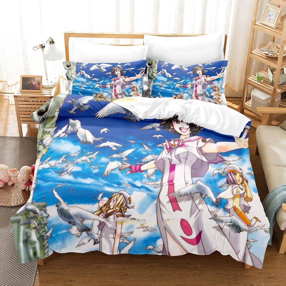 Anime Aria the Animation Bedding Set Duvet Cover Comforter Bed Set Quilt Cover Pillowcase King Queen Twin Size Boys Girls Adult