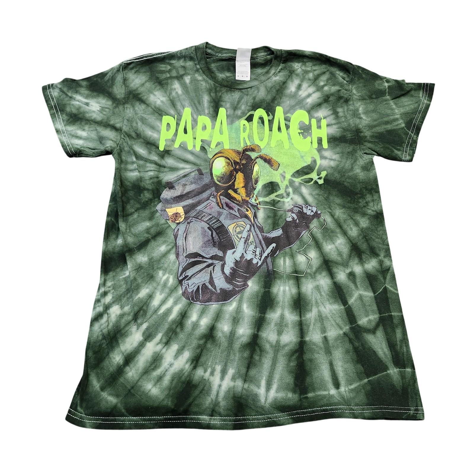 Shirt Mens Medium Green Papa Roach North American Tour Graphic Tee Unisex T-Shirt XXXXL